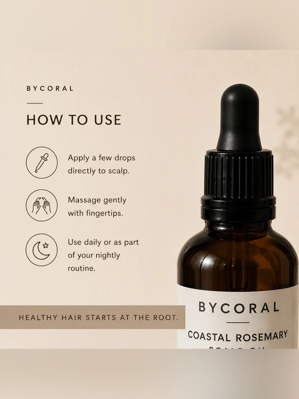 BYCORAL | Coastal Rosemary Scalp Oil | 2 fl oz | Handmade Hair & Scalp Oil